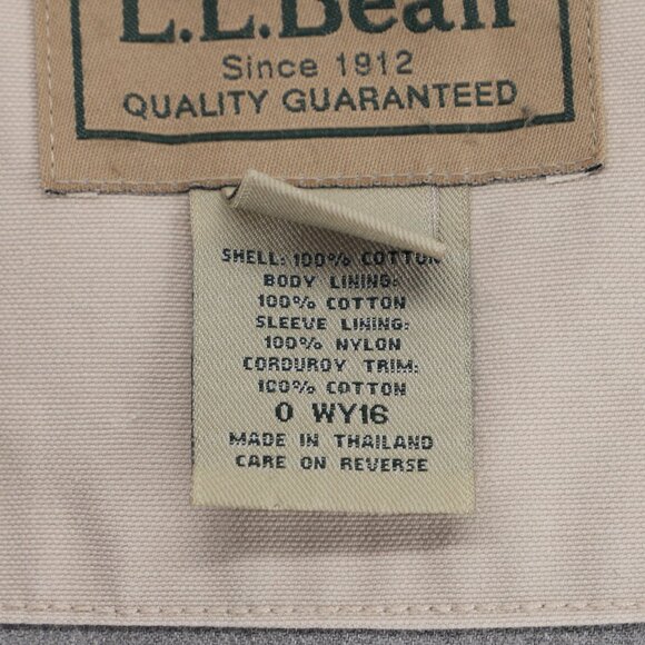VINTAGE L.L.BEAN Men's Field Coat Barn Canvas Jacket Tan Corduroy Collar Size L - Picture 9 of 9